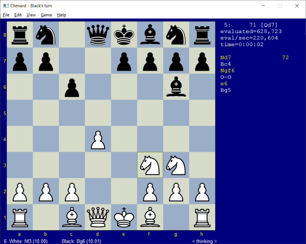 Chenard - a freeware chess program by Don Cross