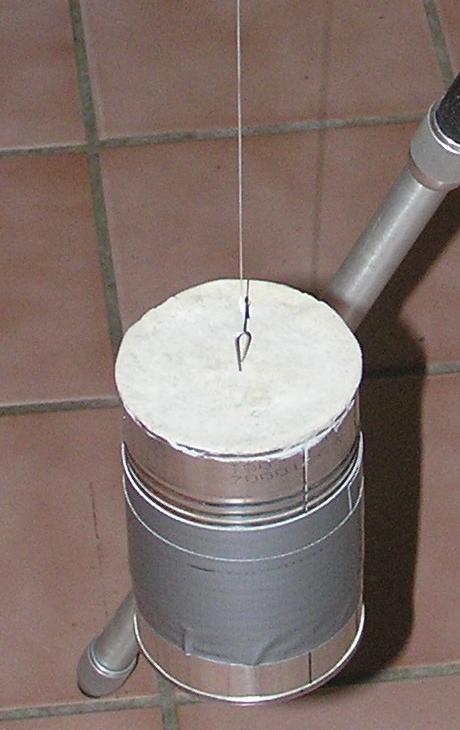 Concrete can hanging